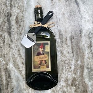 Wine Bottle Cheese Charcuterie Board with Slicer